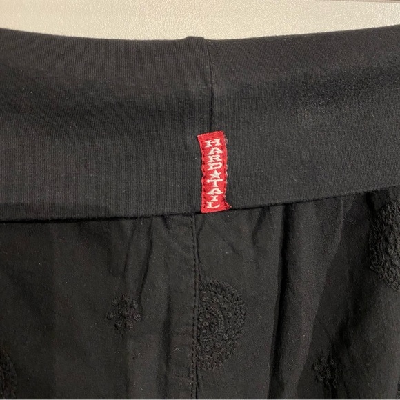 Vintage Hard Tail wide leg pants fold over waist lined 100 cotton embossed print - Picture 9 of 11